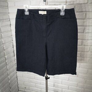 Talbots Ladies Straight Fit Dark Denim Zipper & 2 Clasp Closure Shorts
